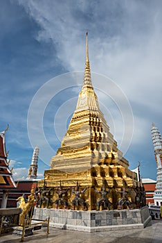 Wat Phra Kaew or Emerald Buddha Temple in Grand Place, Bangkok, Thailand