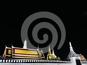 Wat Phra Kaew on night scene