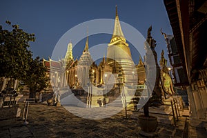 Wat Phra Kaew, Temple of the Emerald Buddha with blue sky