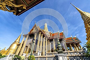 Wat Phra Kaew, Temple of the Emerald Buddha with blue sky