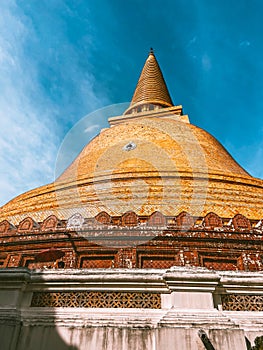 Wat Phra Pathom Chedi Ratchaworamahawihan or Wat Phra Pathommachedi Ratcha Wora Maha Wihan, in Nakhon Pathom, Thailand