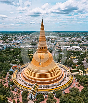 Wat Phra Pathom Chedi Ratchaworamahawihan or Wat Phra Pathommachedi Ratcha Wora Maha Wihan, in Nakhon Pathom, Thailand