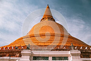 Wat Phra Pathom Chedi Ratchaworamahawihan or Wat Phra Pathommachedi Ratcha Wora Maha Wihan, in Nakhon Pathom, Thailand