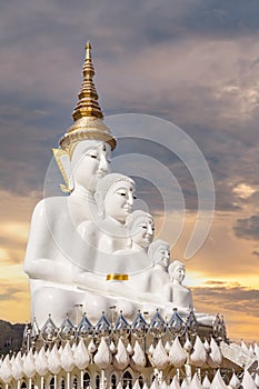 Wat Phra That Pha Kaew, Phetchabun is one of the top Thailand famous temples with a huge five white jade buddhas layered statue