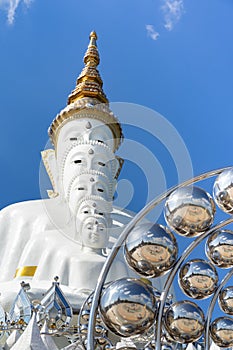 Wat Phra That Pha Kaew, Phetchabun is one of the top Thailand famous temples with a huge five white jade buddhas layered statue