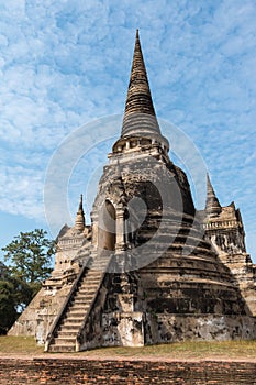 Wat Phra Si Sanphet Buddhist temple in the city of Ayutthaya Historical Park, Thailand, a UNESCO World Heritage Site.