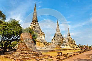 Wat Phra Si Sanphet temple in the Ayutthaya Historical Park - Thailand