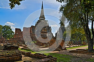 Wat Phra Si Sanphet temple complex in Ayutthaya