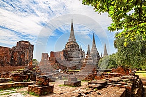 Wat Phra Si Sanphet temple is one of the famous temple in Ayutthaya, Thailand