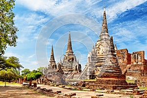 Wat Phra Si Sanphet temple is one of the famous temple in Ayutthaya, Thailand