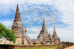 Wat Phra Si Sanphet temple is one of the famous temple in Ayutthaya, Thailand