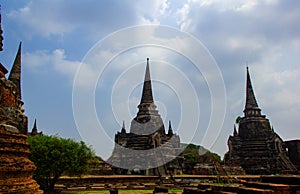 Wat Phra Si Sanphet temple at Thailand