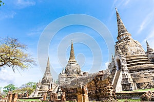 Wat phra si sanphet wat mongkol bophit Old pagoda Temple Histo