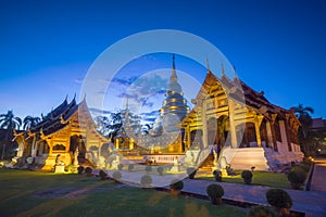 Wat Phra Sing in Evening time. Chiang mai. Thailand.