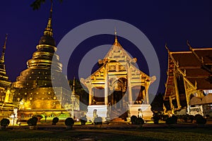 Wat Phra Singh at dusk, Chiang Mai