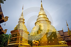 Wat Phra Singh golden stupa, Chiang Mai, Thailand