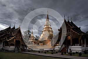 Wat Phra Singh during rainy season in Chiangmai