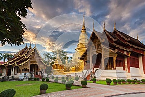 Wat Phra Singh at sunset, Thailand