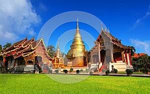 Wat Phra Singh temple in Chiang Mai, Thailand. most popular travel destination and attraction for tourist when visit Chiang mai