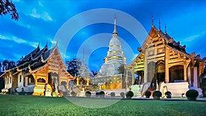 Wat Phra Singh temple ,Chiangmai Thailand. (dolly shot)