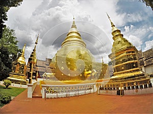 Wat Phra Singh is a tourist temple in the ancient city of Chiang Mai