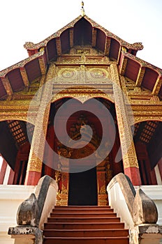Wat Phra Singh Woramahaviharn located in Chiang Mai Thailand