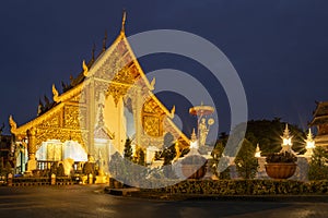 Wat phra singh woramahawihan temple chiang Mai at night