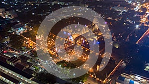 Wat Phra Sri Rattana Mahathat with lighting on night