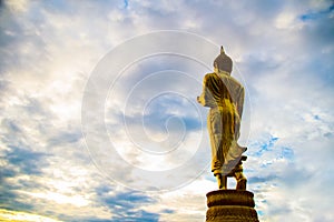 Wat Phrathat Khao Noi with Sunrise and the mist. This temple is the best location  view of Nan province, Thailand.