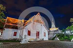 Wat Phrathat Khao Noi .This temple is the best location view of Nan province, Thailand