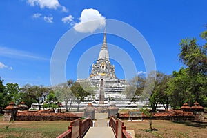 The Wat Phu Khao Thong in Ayutthaya, Thailand