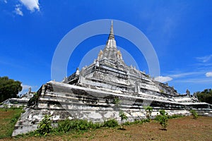 The Wat Phu Khao Thong in Ayutthaya, Thailand