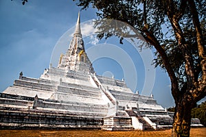 Wat Phu Khao Thong chedi in Ayutthaya, Thailand