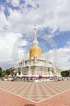 Wat Pra Tat Nadoon pagoda at Mahasarakram province Thailand