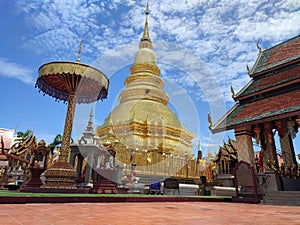 Wat Prathat Hariphunchai, the famous temple in Lamphun province