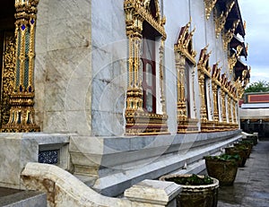 Decorated windows in Thai photo