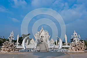 Wat Rong Khun in Chiang Rai of Thailand, Asia photo
