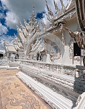 Wat Rong Khun Temple halls and facade details