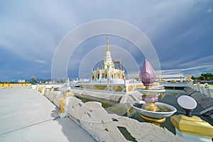 Wat Saen Suk temple in Sri Racha Province, Chonburi City, Thailand. Famous Thai tourist attraction in travel concept. Thai photo