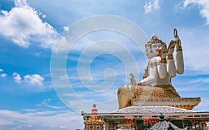 Wat Saman Rattanaram flower petals temple in Chachoengsao, Thailand