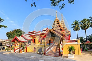 Wat Si Chum temple, beautiful monastery decorated in Myanmar and Lanna style at Lampang, Thailand