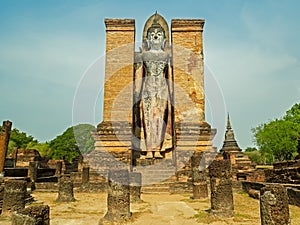 Wat Si ChumPhra Achana Sukhothai Historical Park in Thailand..