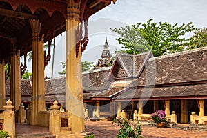 Wat Sisaket Temple in Vientiane city Old architecture and buddha statues Vientiane, Laos
