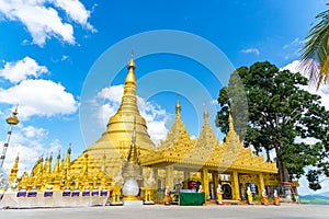 Wat Suwan Khiri, Simulation of Golden Shwedagon Pagoda , Ranong, Thailand April 01,2018