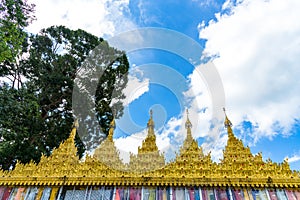 Wat Suwan Khiri, Simulation of Golden Shwedagon Pagoda , Ranong, Thailand April 01,2018