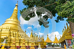 Wat Suwan Khiri, Simulation of Golden Shwedagon Pagoda , Ranong, Thailand April 01,2018