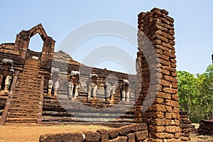 Wat temple in Kamphaeng Phet Historical Park Thailand