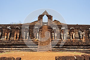 Wat temple in Kamphaeng Phet Historical Park Thailand