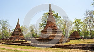 Wat temple in Kamphaeng Phet Historical Park Thailand