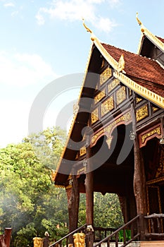 Wat Tha Sai facade detail. Thai Mueang. Thai Mueang district. Phang Nga province. Thailand
